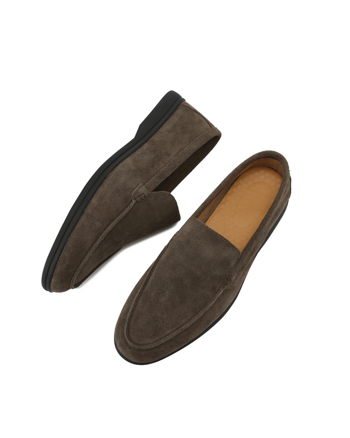 Premium Suede Loafers - Black Soles mokasyny
