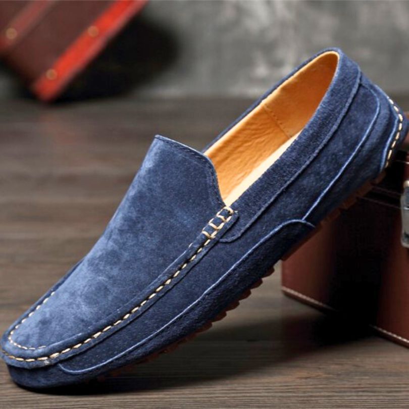 Giallo skórzane loafersy