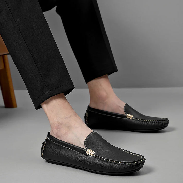 Devero skórzane driving loafersy