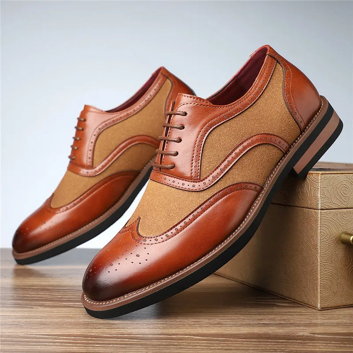 Hartford zamszowe brogsy wingtip