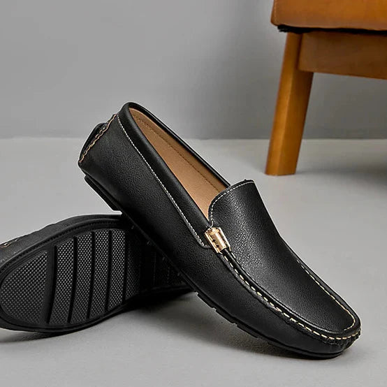 Devero skórzane driving loafersy