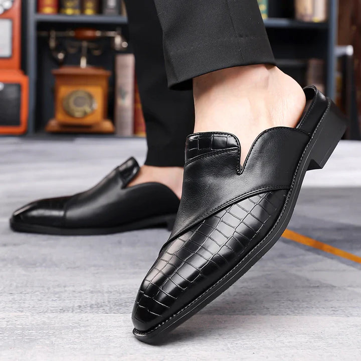 Silvano skórzane klapki