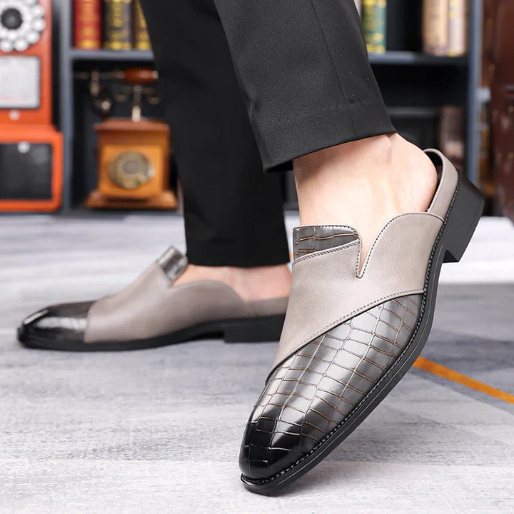 Silvano skórzane klapki