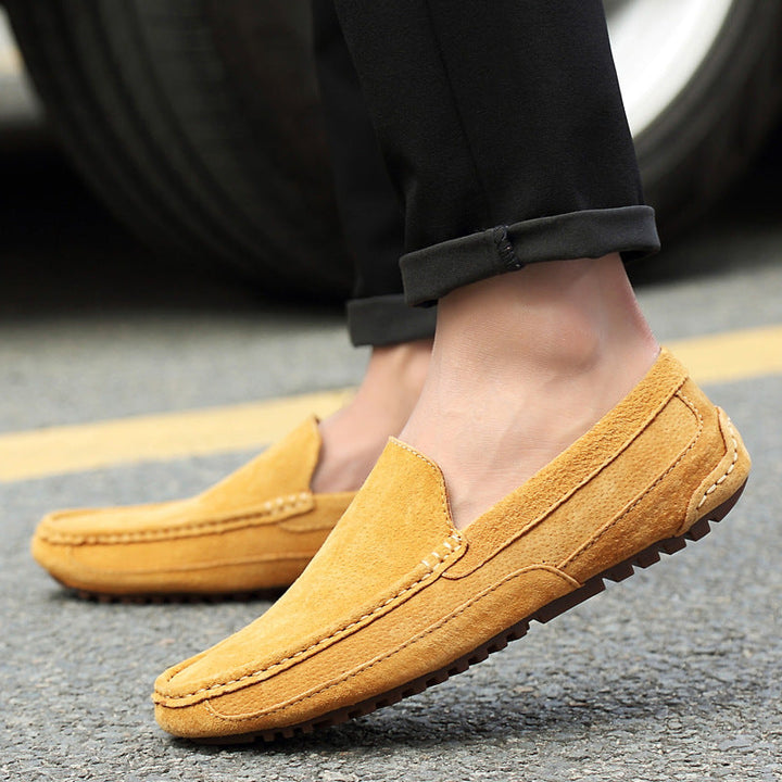 Giallo skórzane loafersy
