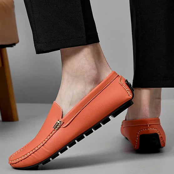 Devero skórzane driving loafersy