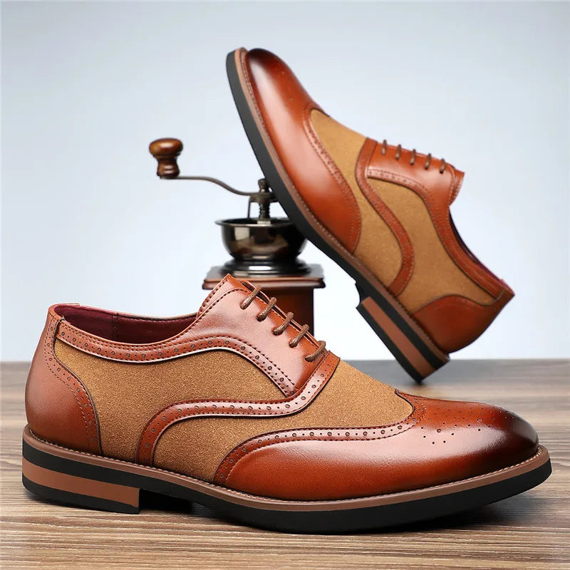 Hartford zamszowe brogsy wingtip