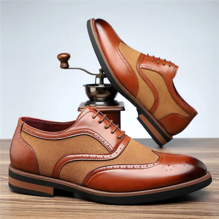 Hartford zamszowe brogsy wingtip