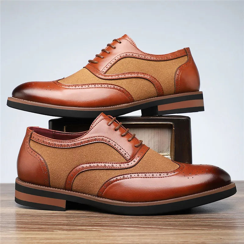 Hartford zamszowe brogsy wingtip