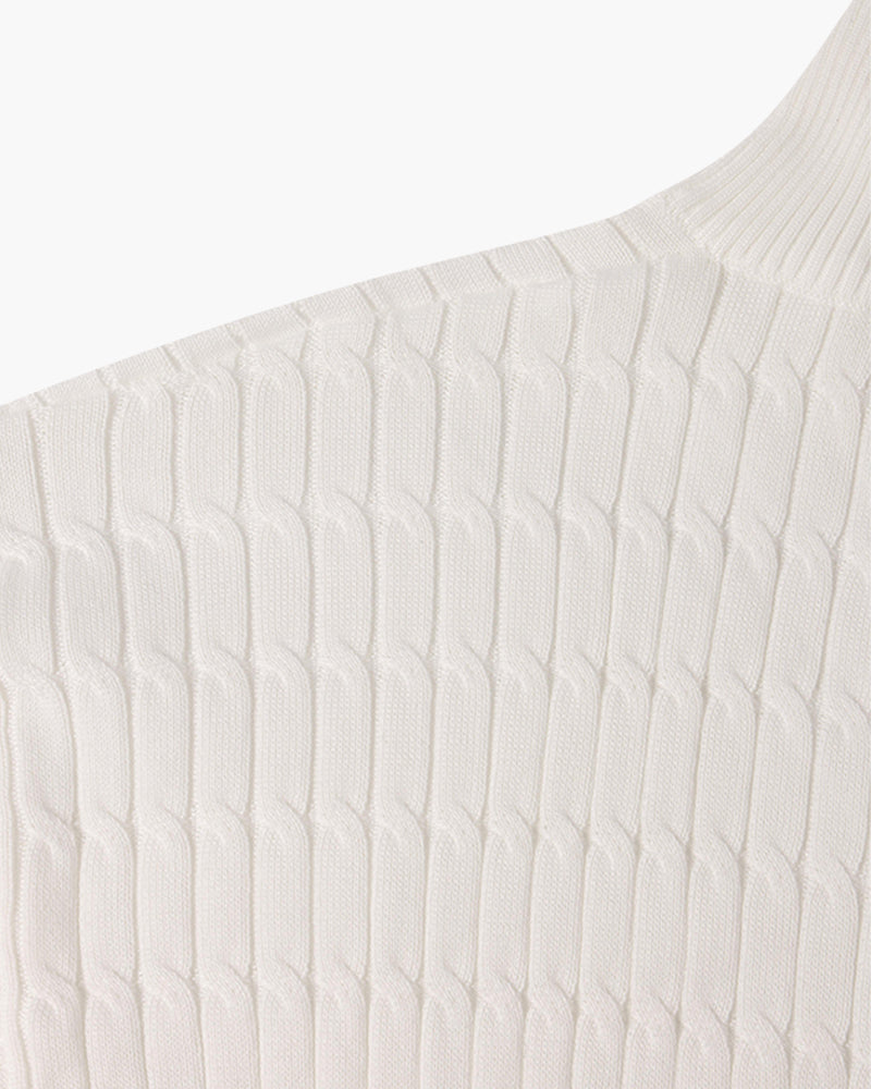 GWANGJU sweter w warkocz z ćwierćzamkiem