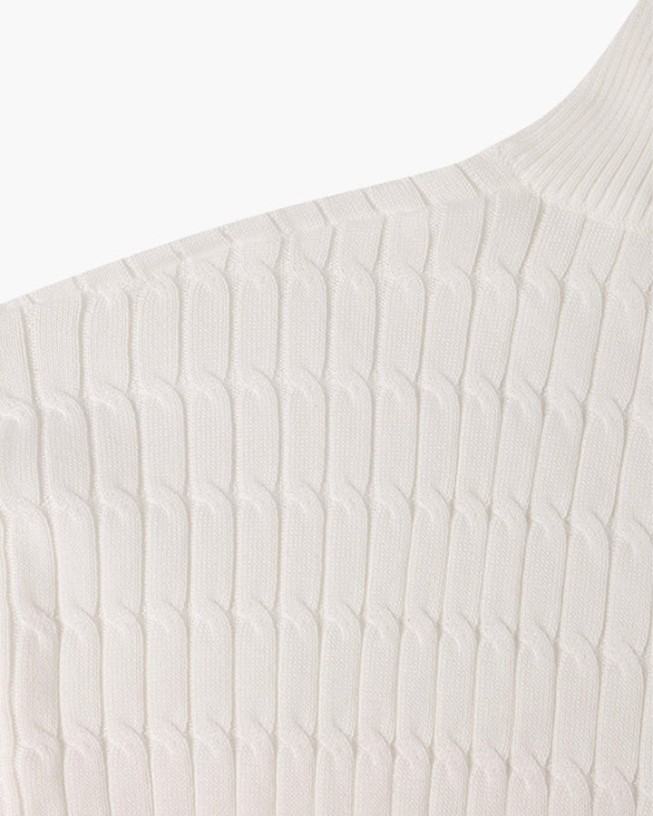 GWANGJU sweter w warkocz z ćwierćzamkiem