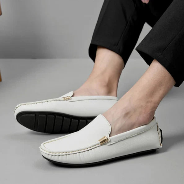 Devero skórzane driving loafersy