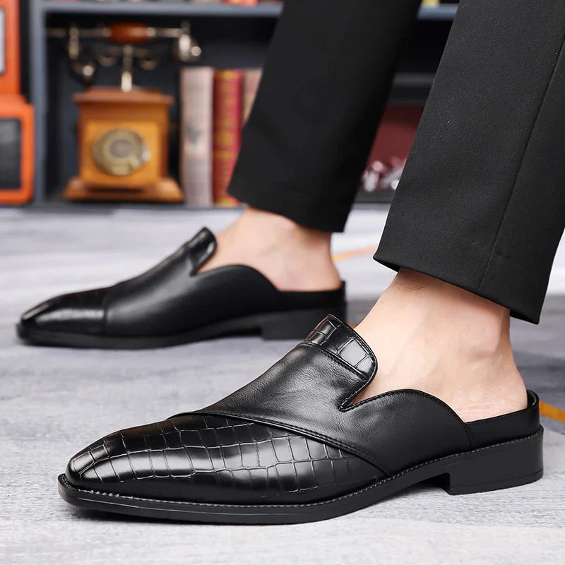 Silvano skórzane klapki