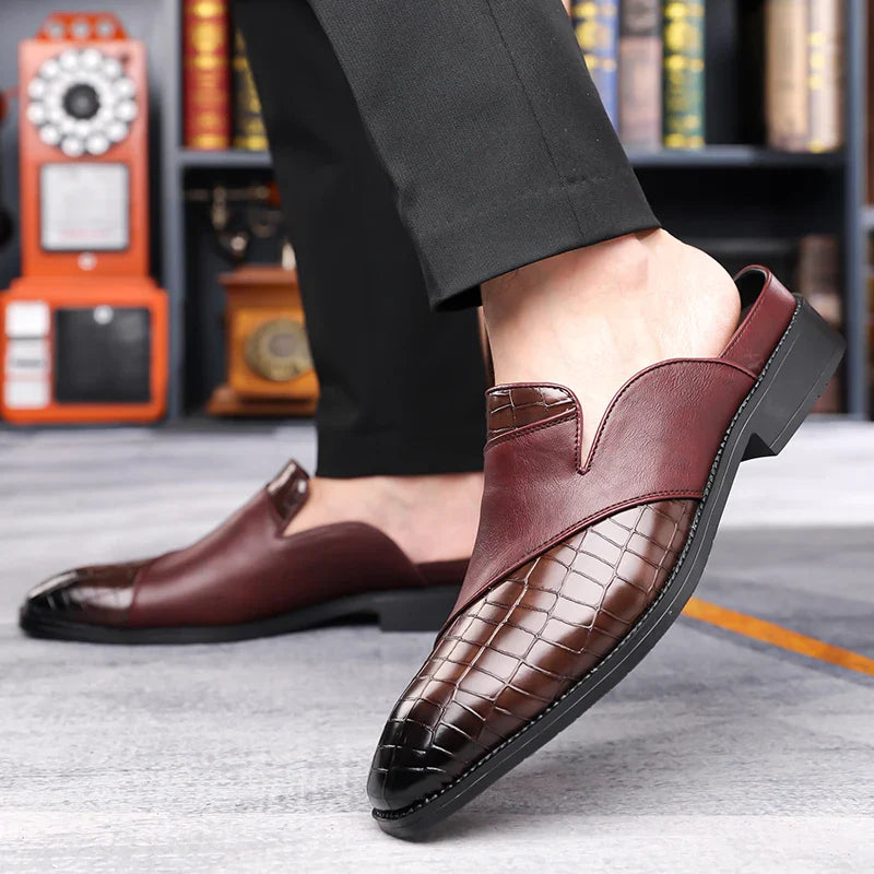 Silvano skórzane klapki