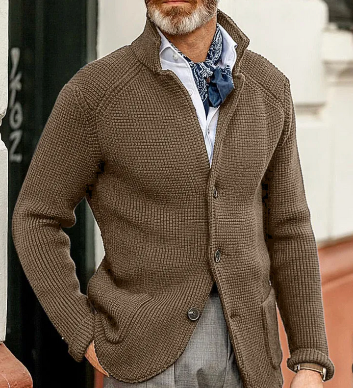 Javen™ - Męska dzianinowa kurtka kardigan ze stójką