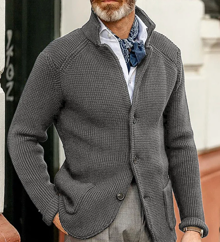 Javen™ - Męska dzianinowa kurtka kardigan ze stójką