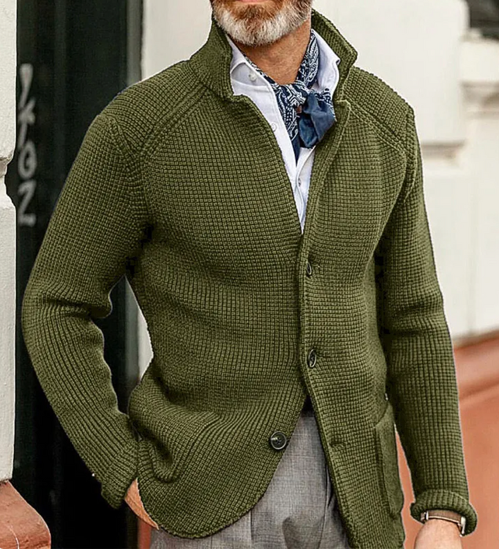 Javen™ - Męska dzianinowa kurtka kardigan ze stójką