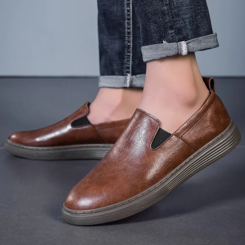 Crown skórzane buty wsuwane