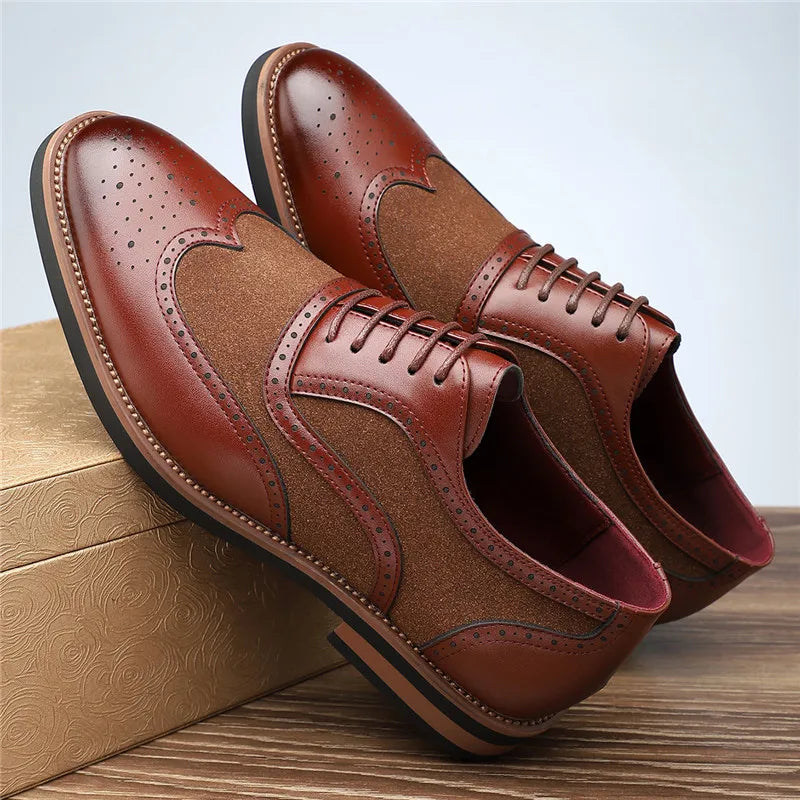 Hartford zamszowe brogsy wingtip