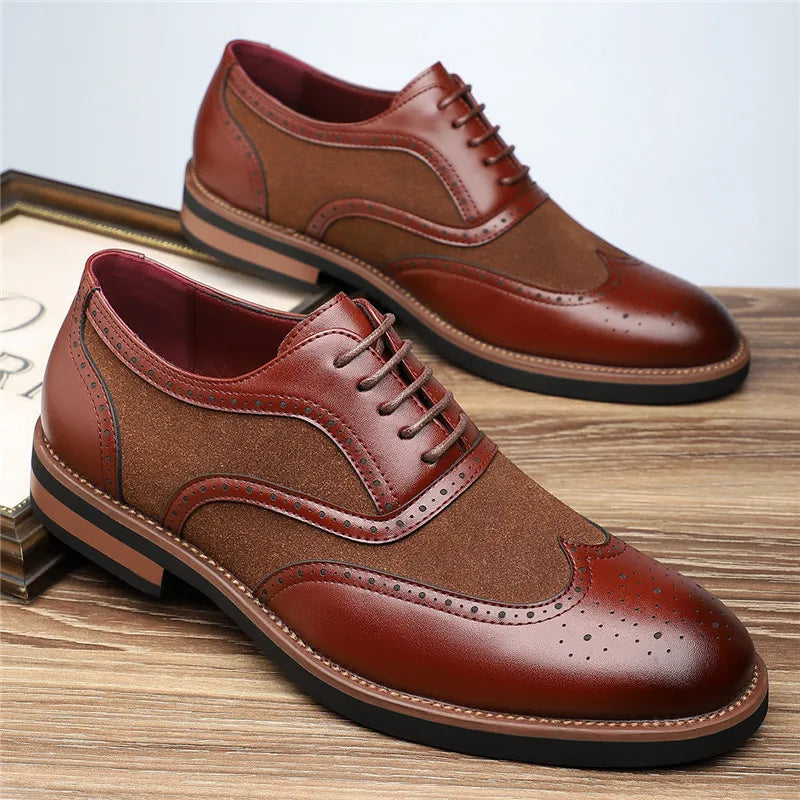 Hartford zamszowe brogsy wingtip