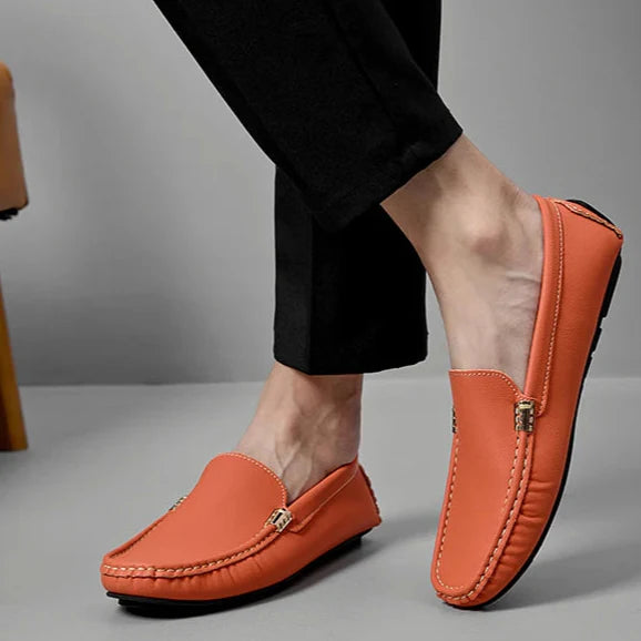 Devero skórzane driving loafersy