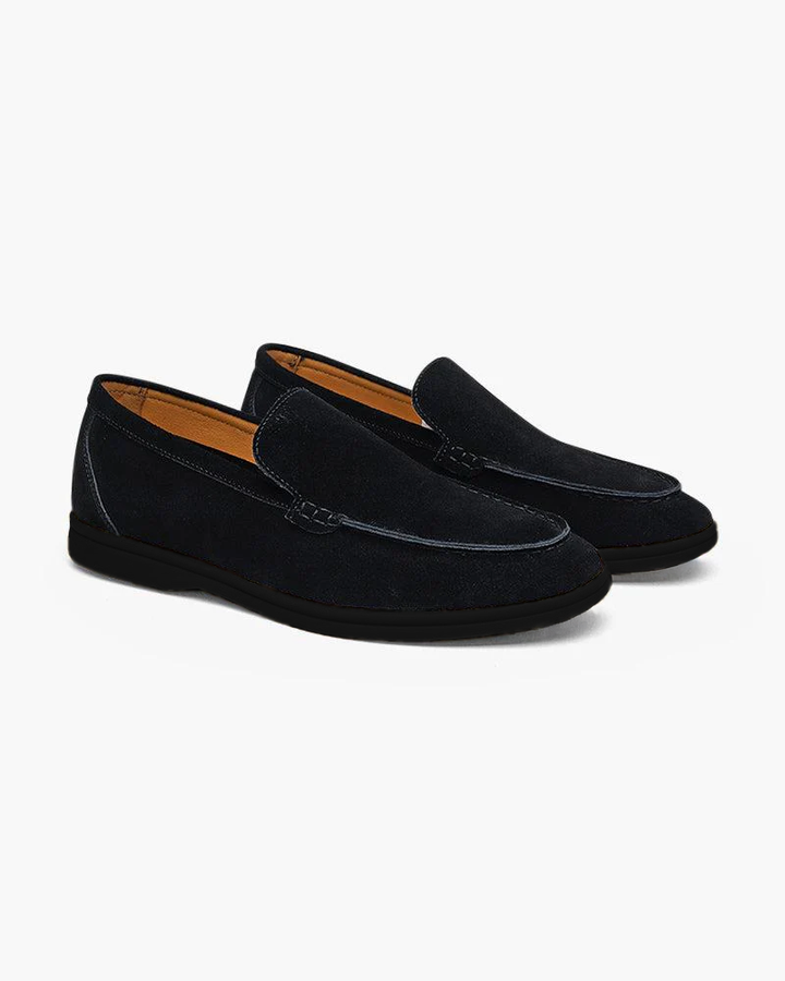 Premium Suede Loafers - Black Soles mokasyny